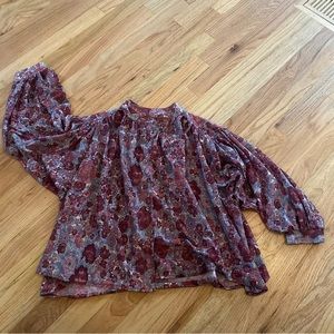 Vintage 1970s leo paley floral top